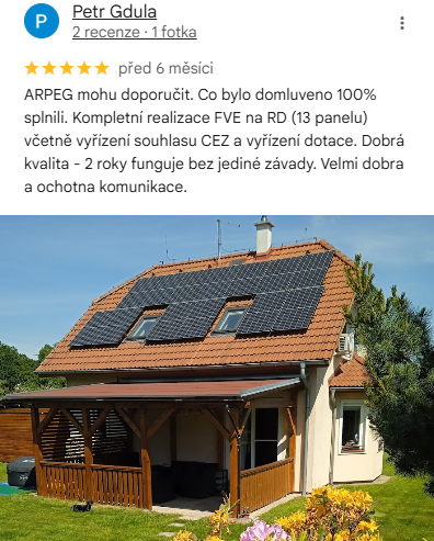 Reakcia klienta na Google #1 Reference: Ekologická elektrárna s návratností investice - Ostrava-Polanka nad Odrou 