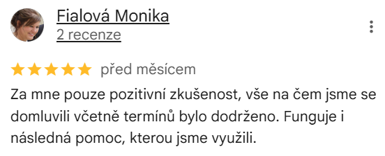 Reakcia klienta na Google #1 Reference: FVE s dotací Nová zelená úsporám- Horní Stakory 