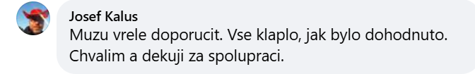 Reakcia klienta na Facebooku #1 Reference: Instalace FVE s dotací Nová zelená úsporám- Brno 